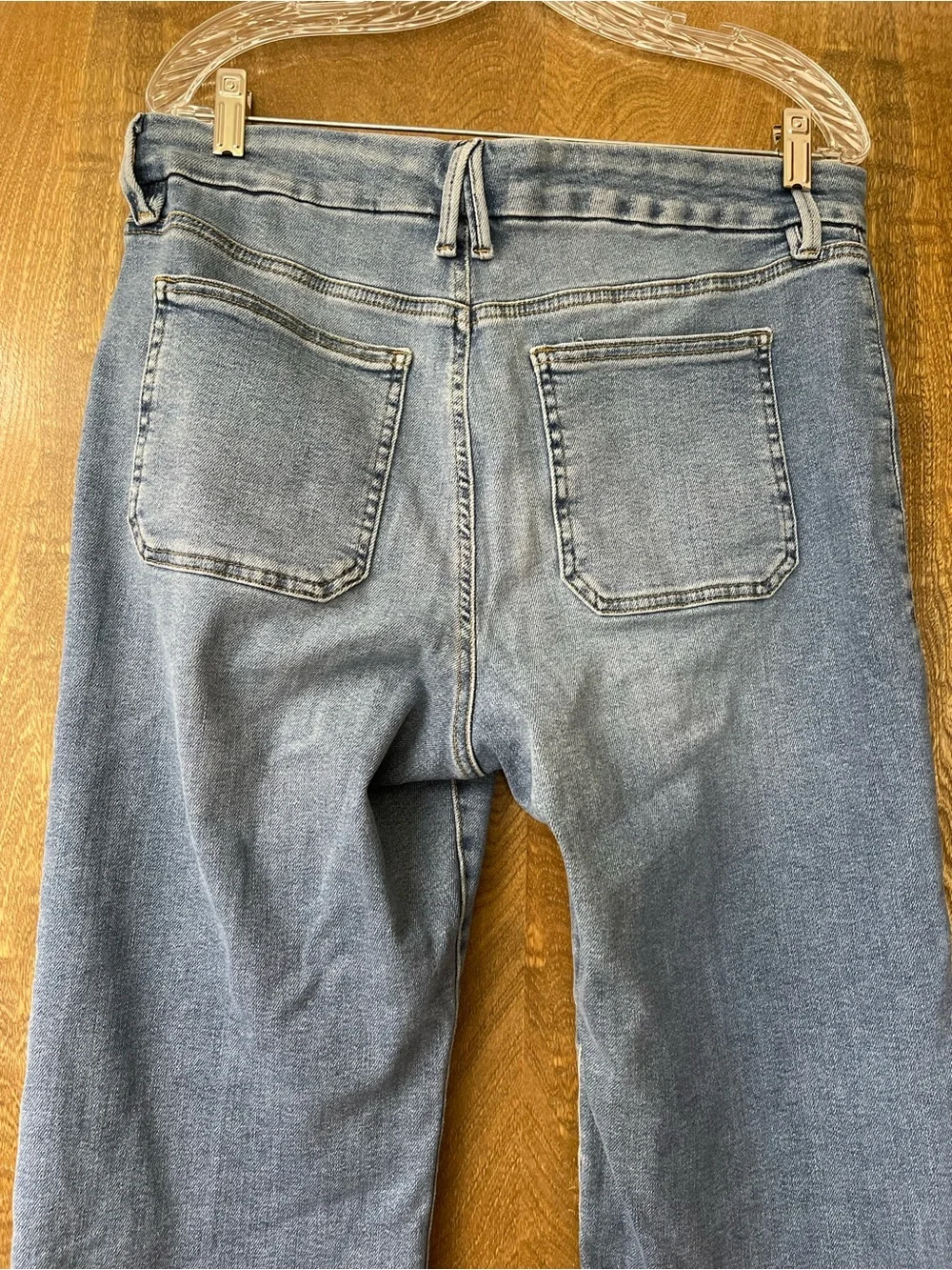 Good American Good Legs Flare Jeans Size 14 Light Wash High Rise